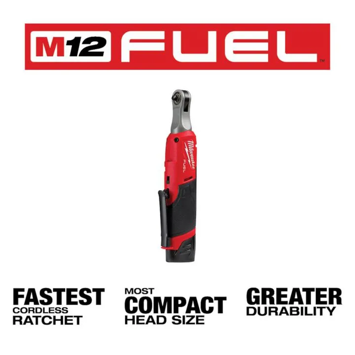 Milwaukee M12 FUEL 1/4 inch High Speed Ratchet Kit - High-Performance Automotive Fastening 2