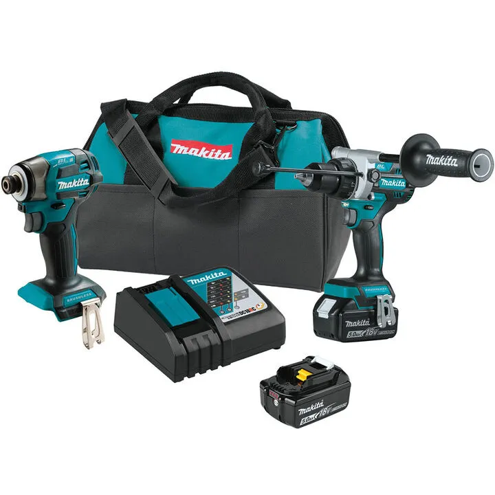 Makita 18V LXT Lithium-Ion Brushless 2-Piece Combo Kit (5.0Ah)