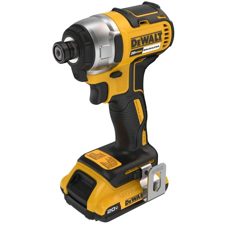 DEWALT 20V MAX Brushless Cordless 1/4 Inch Impact Driver Kit with Rapid Load Accessory Set & Toughcase+ 3