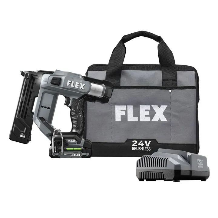 FLEX 24V Cordless 18 Gauge 1/4 Inch Narrow Crown Stapler Kit