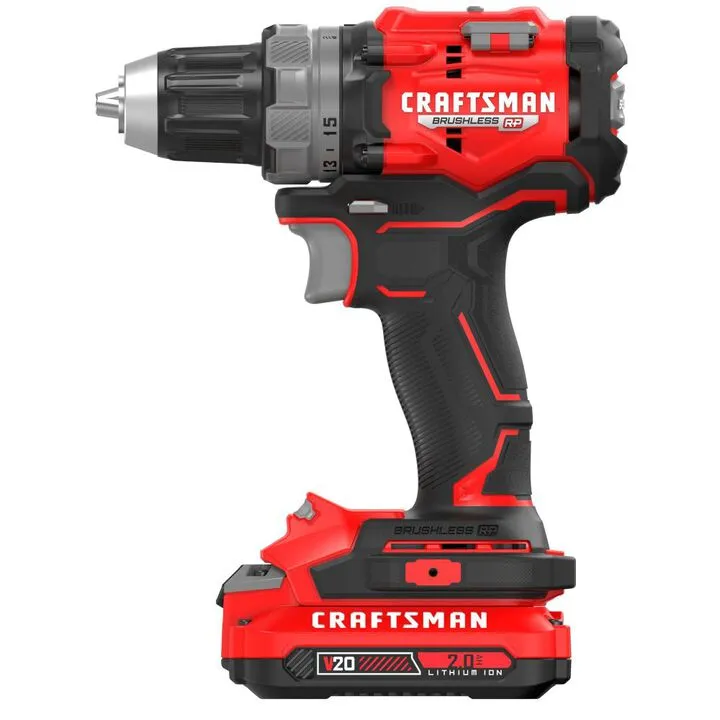 CRAFTSMAN V20 Brushless RP 1/2 Inch Drill/Driver Kit with 2.0Ah Batteries & Charger 2
