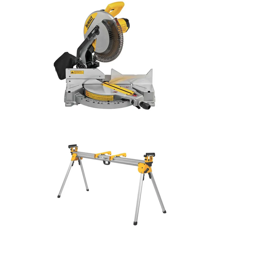 DEWALT 12" Compound Miter Saw with Heavy-Duty Miter Saw Stand Bundle