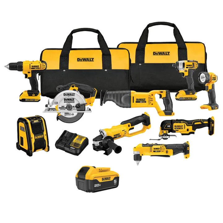 DEWALT 20V Max 9-Tool Combo Kit with Bonus 5.0Ah Lithium Ion Battery