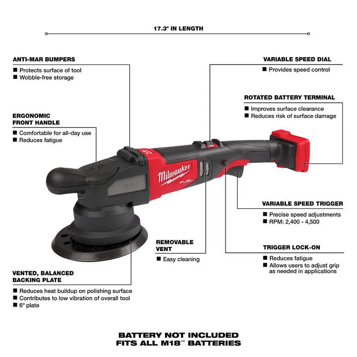 Milwaukee M18 FUEL 21mm Random Orbital Polisher (Bare Tool) 2