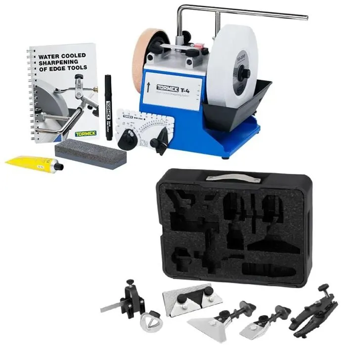 Tormek T-4 Compact Sharpening System & HTK-1006 Hand Tool Kit Bundle