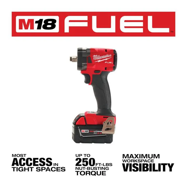 Milwaukee M18 FUEL 1/2 inch Compact Impact Wrench with Friction Ring Kit 2