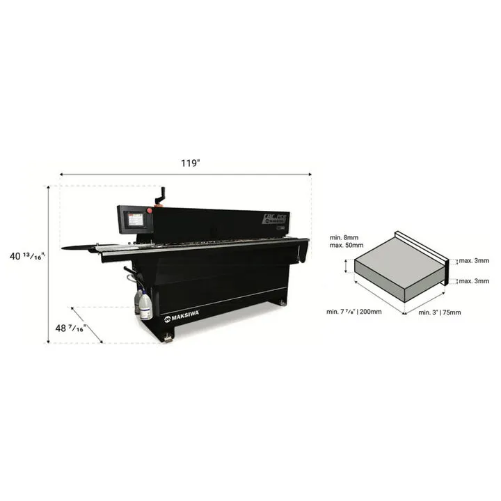 Maksiwa 220V Automatic Edgebander with Precision Corner Rounding - 18 Ft./Min 2