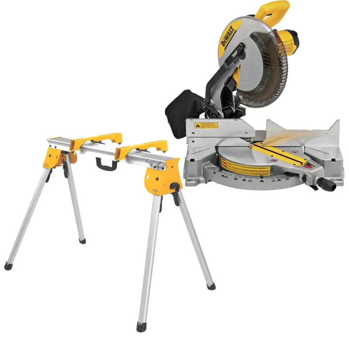 DEWALT 12-in 15-Amp Single Bevel Compound Miter Saw with Professional Heavy Duty Work Stand