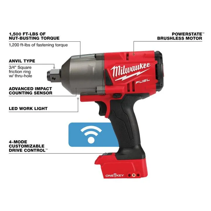 Milwaukee M18 FUEL 3/4 in. High Torque Impact Wrench with ONE-KEY (Bare Tool) 2