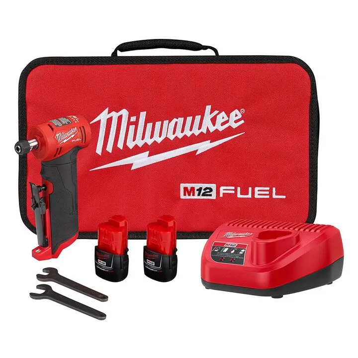 Milwaukee M12 FUEL Right Angle Die Grinder 2-Battery Kit - Professional Grade Cordless Precision
