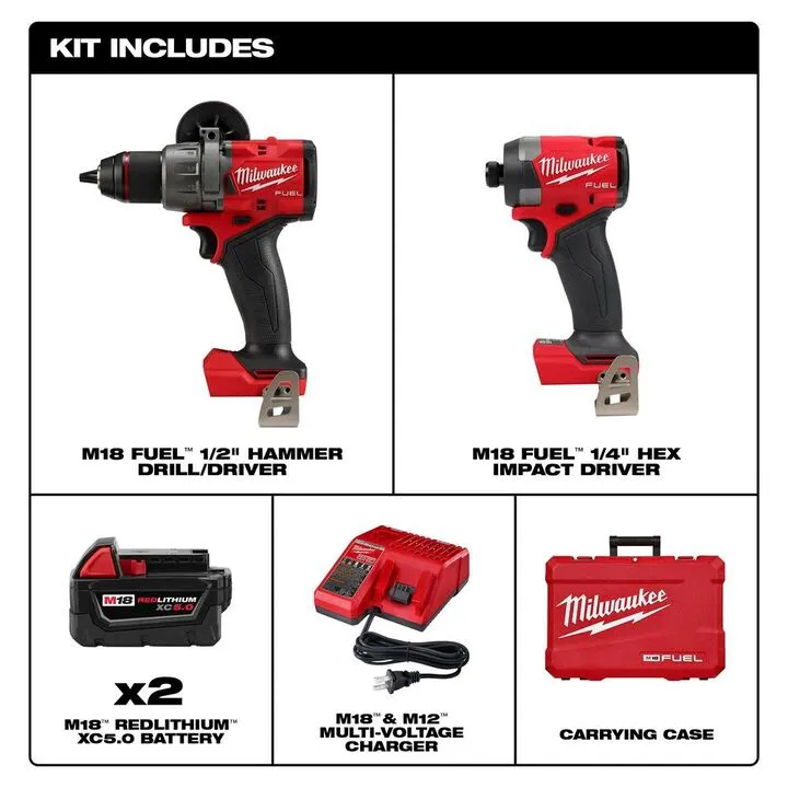 Milwaukee M18 FUEL 2-Tool Combo Kit - Professional Grade Cordless Power 4