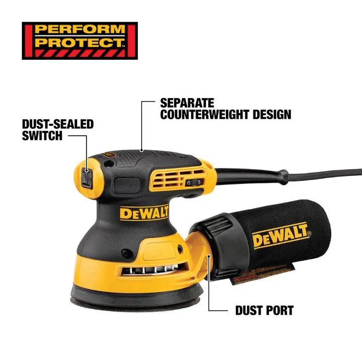DEWALT 5-Inch Variable Speed Random Orbit Sander - High-Performance Woodworking Power Tool 1