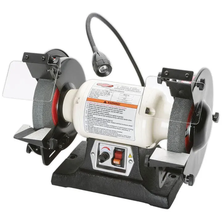 Shop Fox 8 Inch 3/4 HP Variable-Speed Grinder with Integrated Work Light
