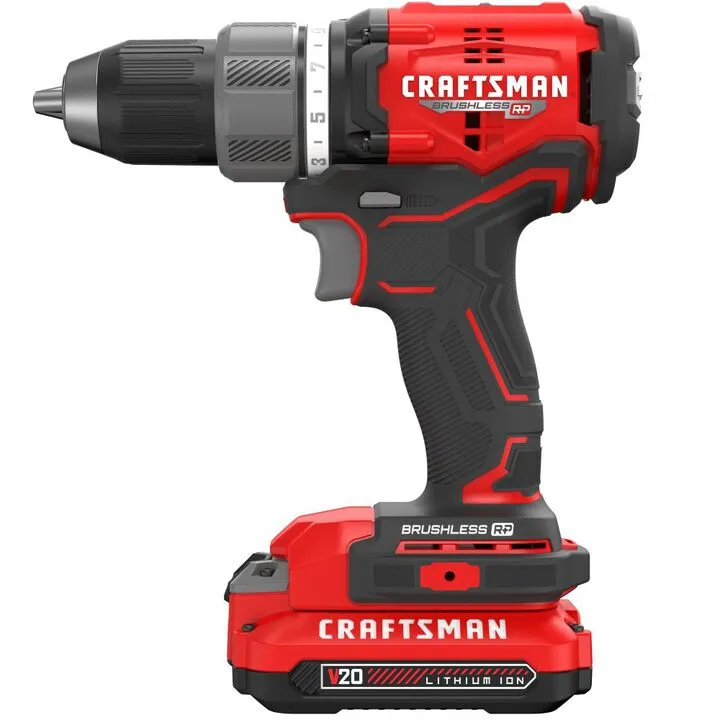 CRAFTSMAN V20* Cordless Brushless RP 1/2 Inch Drill/Driver Kit - Optimized Performance Edition 1