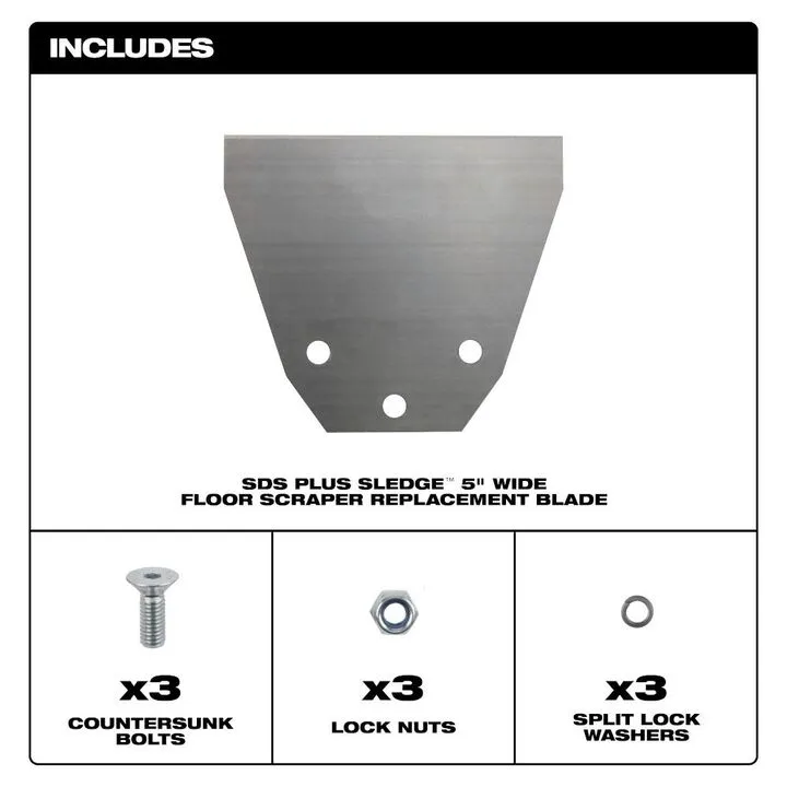 Milwaukee SDS PLUS SLEDGE Floor Scraper Replacement Kit - Professional Grade 1