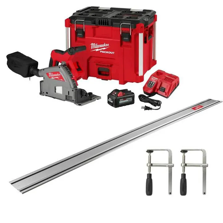 Milwaukee M18 FUEL 6-1/2" Plunge Track Saw Kit with 106" Guide Rail & Clamps
