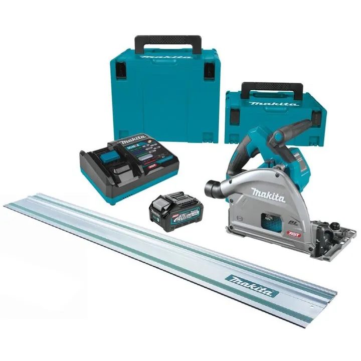 Makita XGT 40V Max 6 1/2 Inch Plunge Circular Saw Kit with 55 Inch Guide Rail