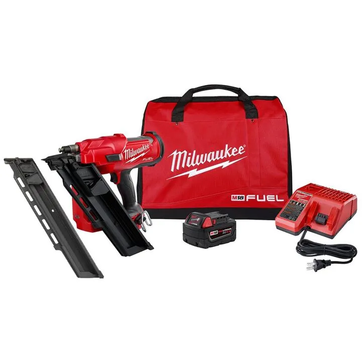 Milwaukee M18 FUEL 30 Degree Framing Nailer Kit with Extended Capacity Magazine
