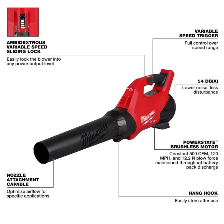 Milwaukee M18 FUEL 2-Tool Combo Kit with High-Performance D-Handle Leaf Blower 5