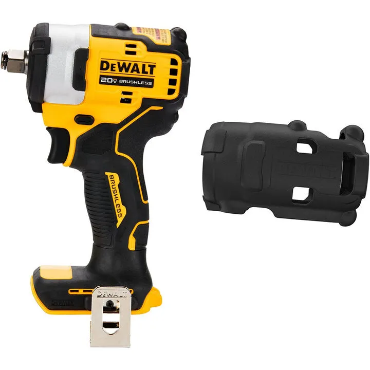 DEWALT 20V MAX 1/2 Inch Impact Wrench with Hog Ring (Bare Tool) & Protective Boot