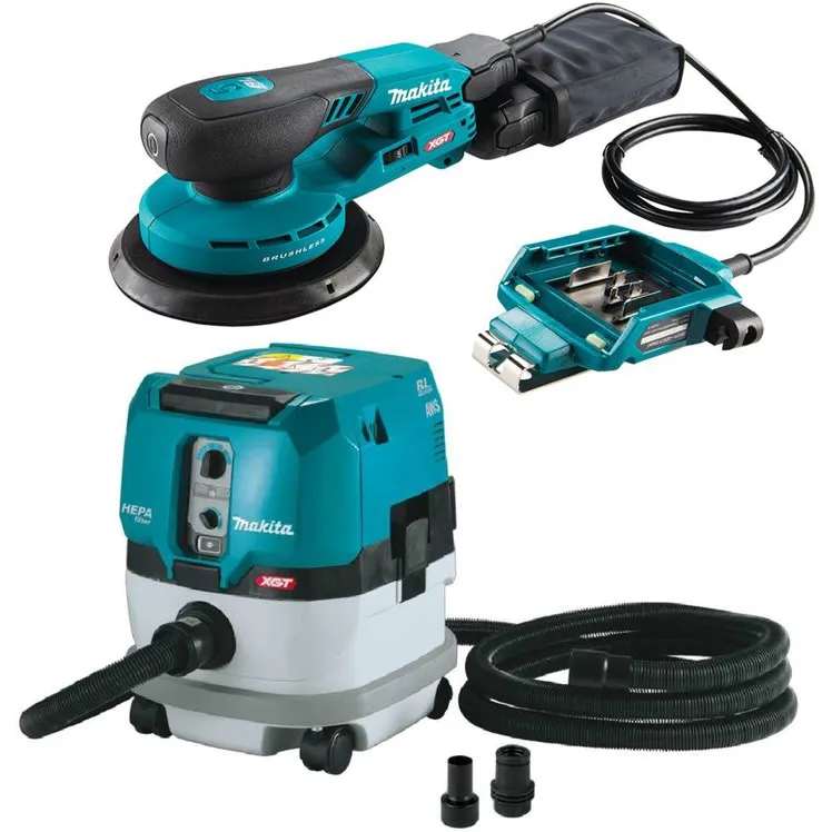 Makita 40V Max XGT Brushless 6-Inch Random Orbit Sander & 2.1 Gallon HEPA Dust Extractor Bundle