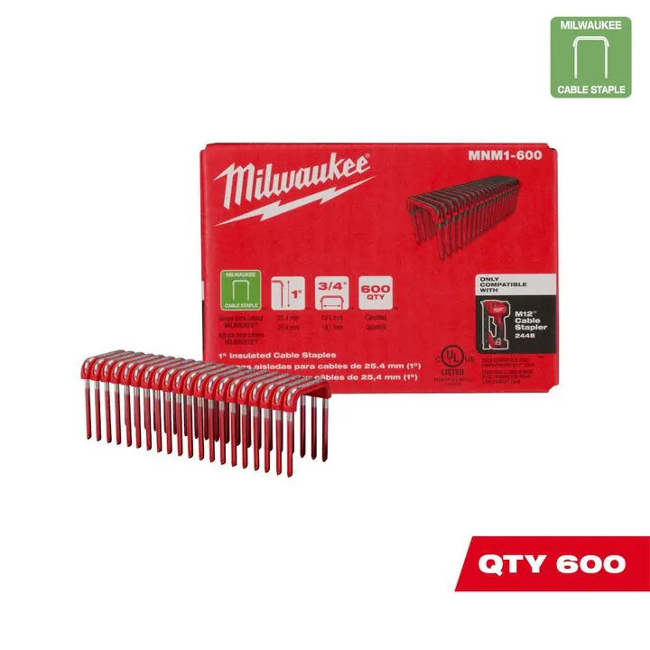 Milwaukee M12 Cordless Cable Stapler (Bare Tool) with 600pc 1-inch Staple Bundle 4