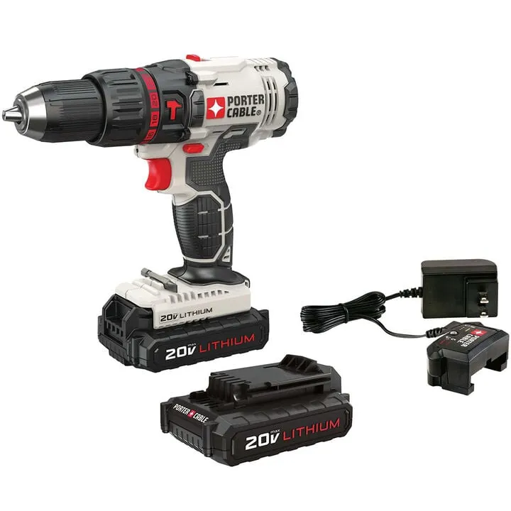 Porter Cable 20V MAX 1/2-inch Variable Speed Hammer Drill Kit - Optimized Performance Edition