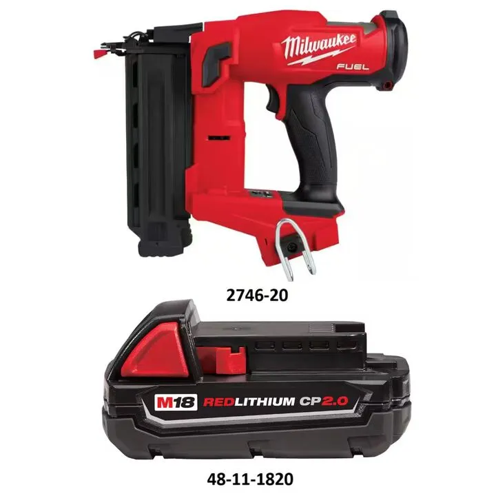 Milwaukee M18 FUEL 18-Gauge Brad Nailer and REDLITHIUM CP2.0 Battery Bundle 1