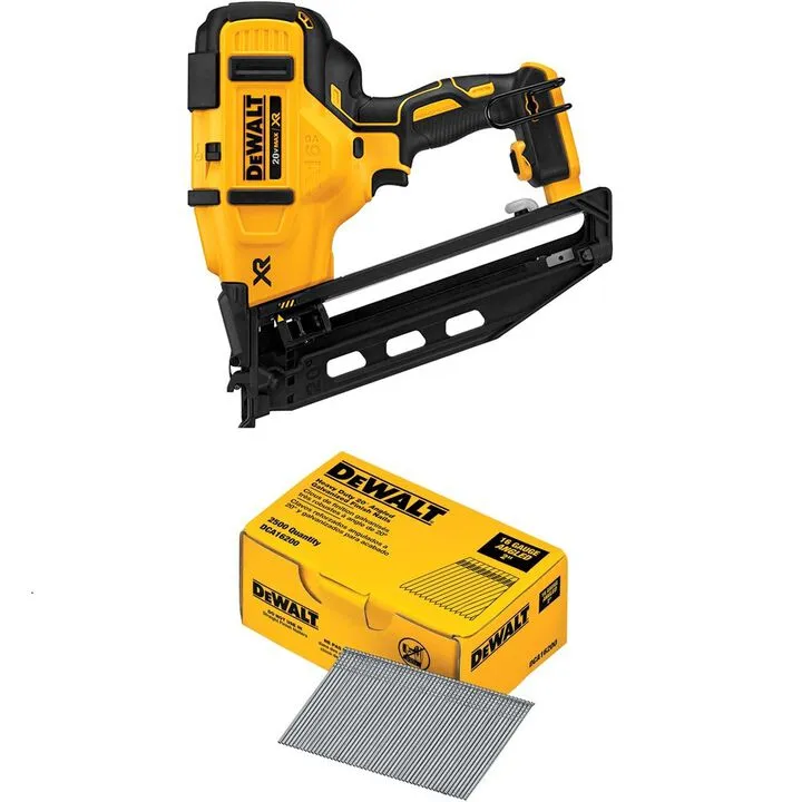 DEWALT 16-Gauge Cordless Finish Nailer & 2-Inch Finish Nails Professional Bundle
