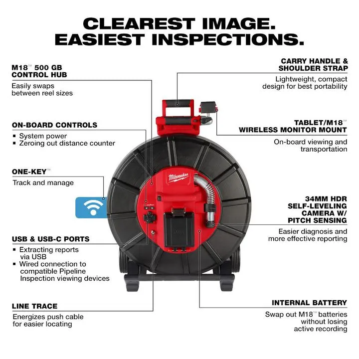 Milwaukee M18 325 Ft. Stiff Modular Pipeline Inspection System Kit 2