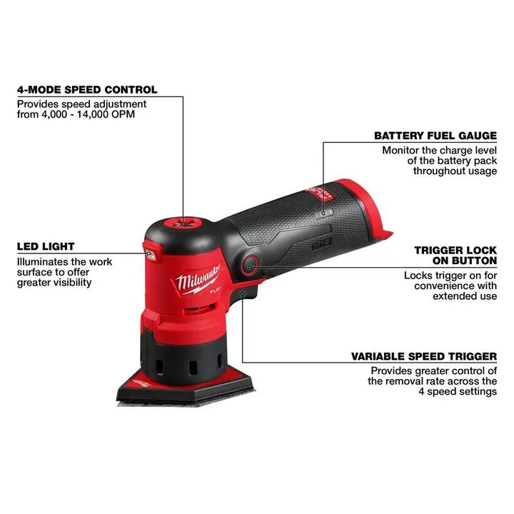 Milwaukee M12 FUEL Orbital Detail Sander (Bare Tool) 3