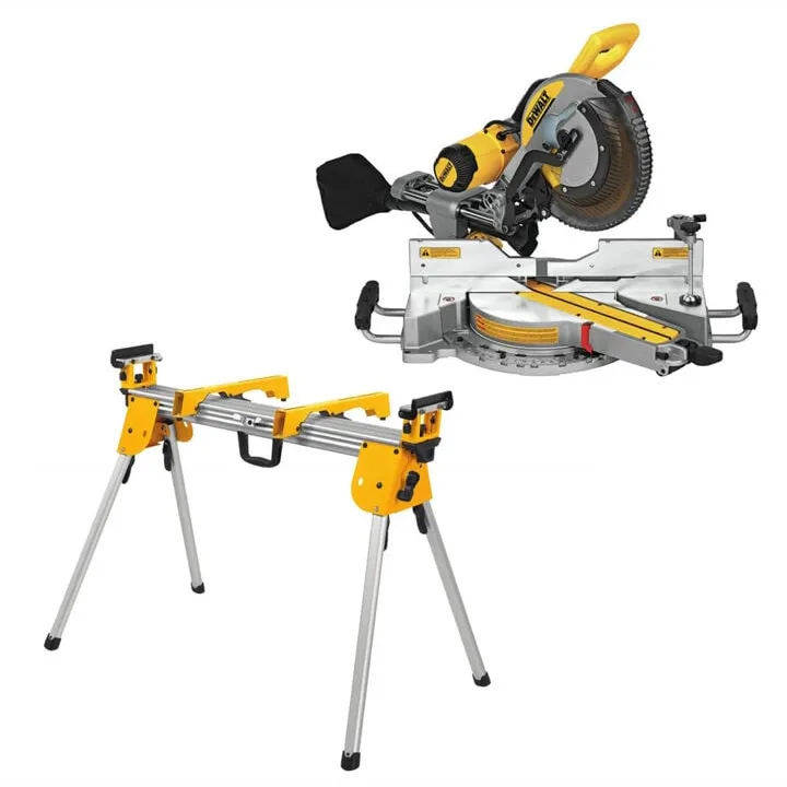 DEWALT 12-inch Sliding Compound Miter Saw with Professional-Grade Compact Miter Saw Stand