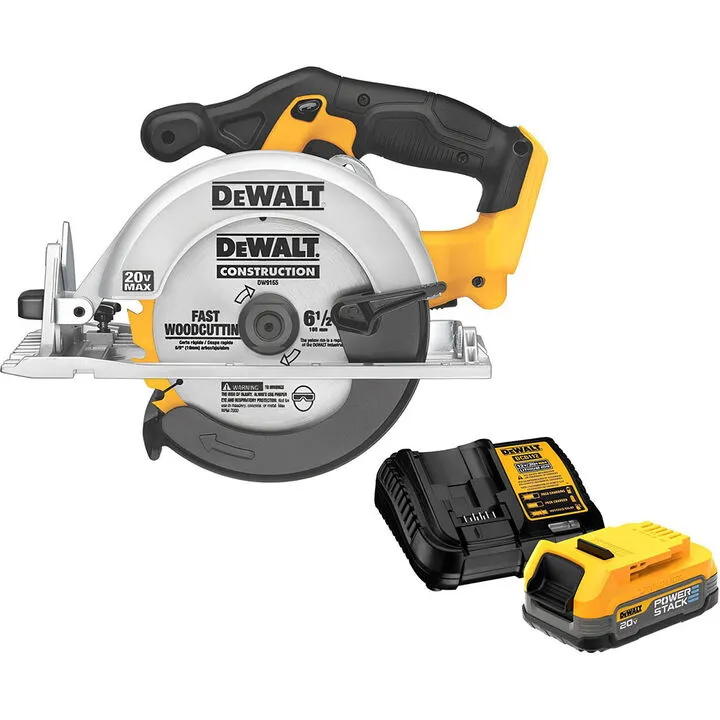 DEWALT 20V Max 6-1/2 in Cordless Circular Saw Starter Kit with Battery & Charger