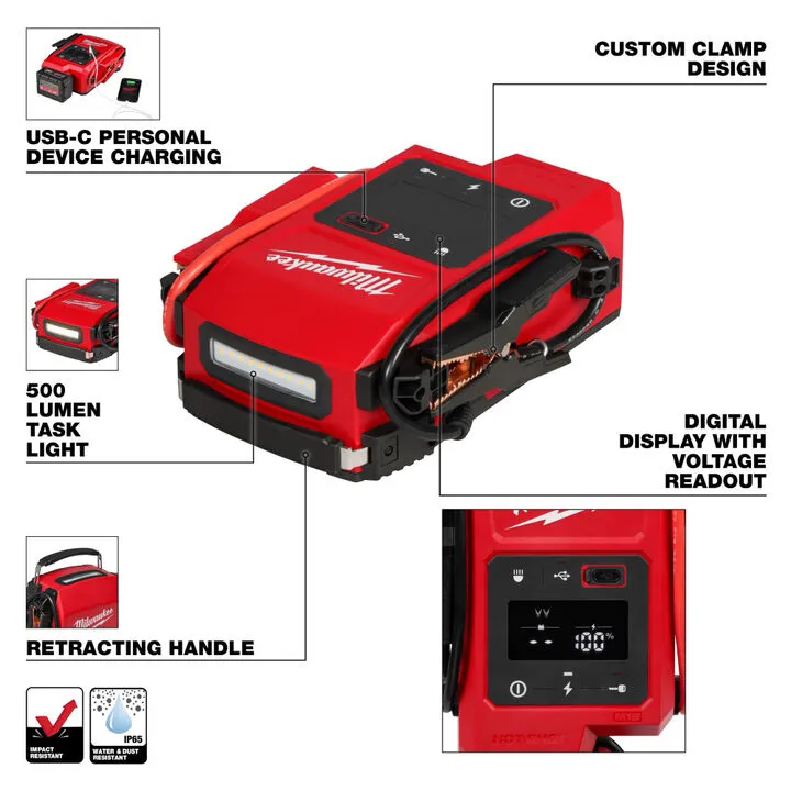Milwaukee M18 Professional Power Bundle: XC8.0 Starter Kit, Impact Wrench & Tire Inflator 2