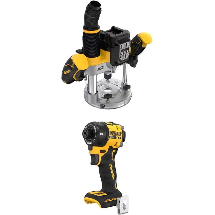 DEWALT 20V MAX Cordless Plunge Router & Hydraulic Impact Driver Professional Bundle