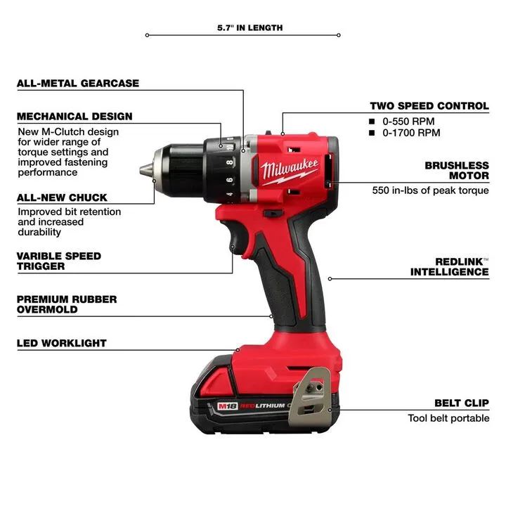 Milwaukee M18 Brushless 3-Tool Cordless Combo Kit - Professional Grade Performance 2