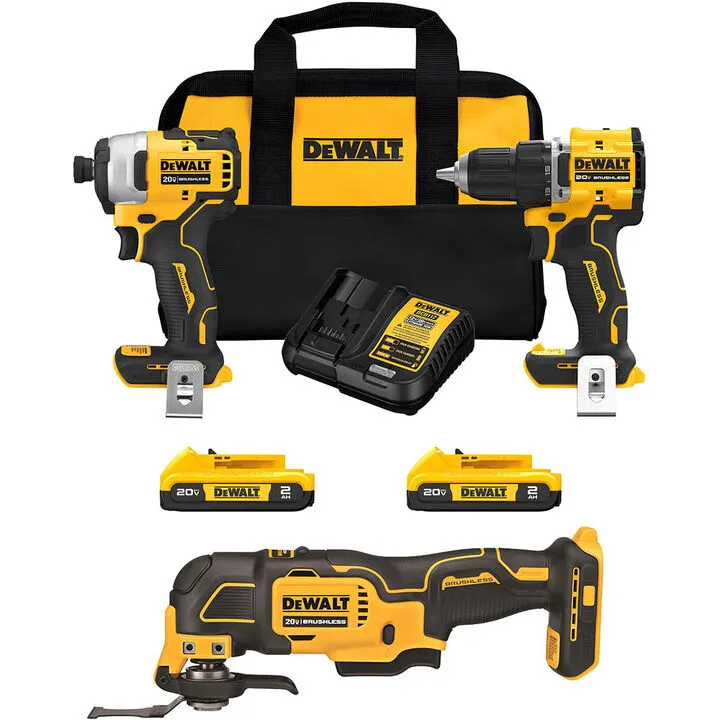 DEWALT ATOMIC 20V MAX Brushless 3-Tool Combo Kit - High-Performance Professional Bundle