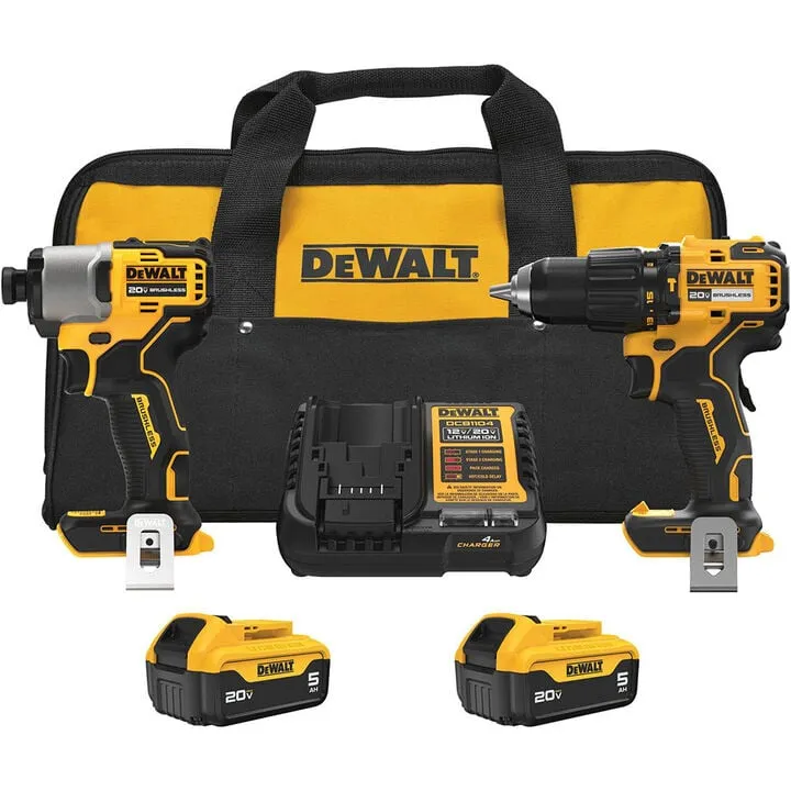 DEWALT 20V MAX 2-Tool Hammer Drill and Impact Driver Combo Kit - Professional Grade Performance