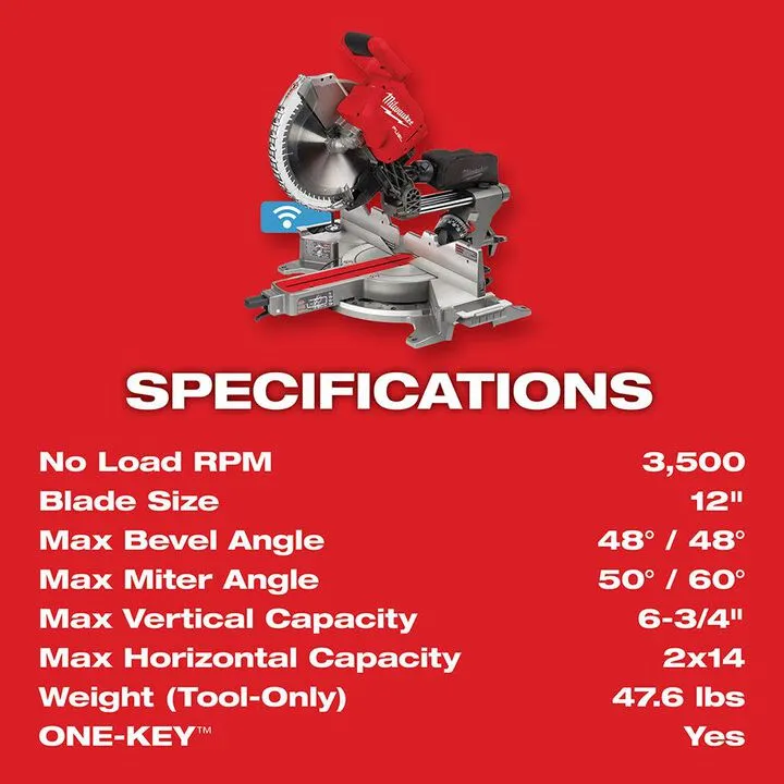 Milwaukee M18 FUEL 12-inch Dual Bevel Sliding Compound Miter Saw (Bare Tool) 7