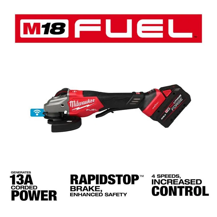 Milwaukee M18 FUEL 4-1/2 Inch-6 Inch Variable Speed Braking Grinder with ONE-KEY (Kit) 2