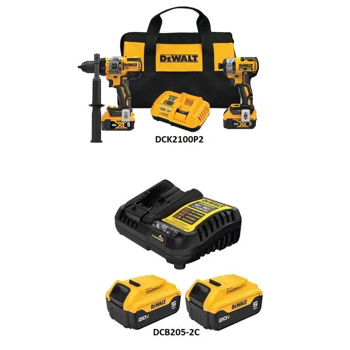 DEWALT 20V MAX Cordless Drill & Driver Combo Kit with 5Ah Starter Kit 1
