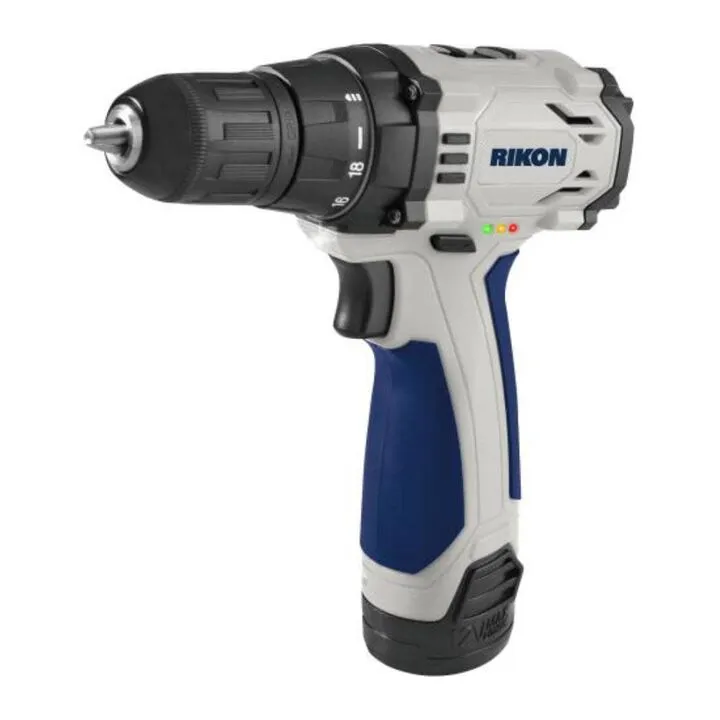 RIKON 12V Li-Ion Drill & Impact Driver Combo Kit - 2 Battery Professional Set 1