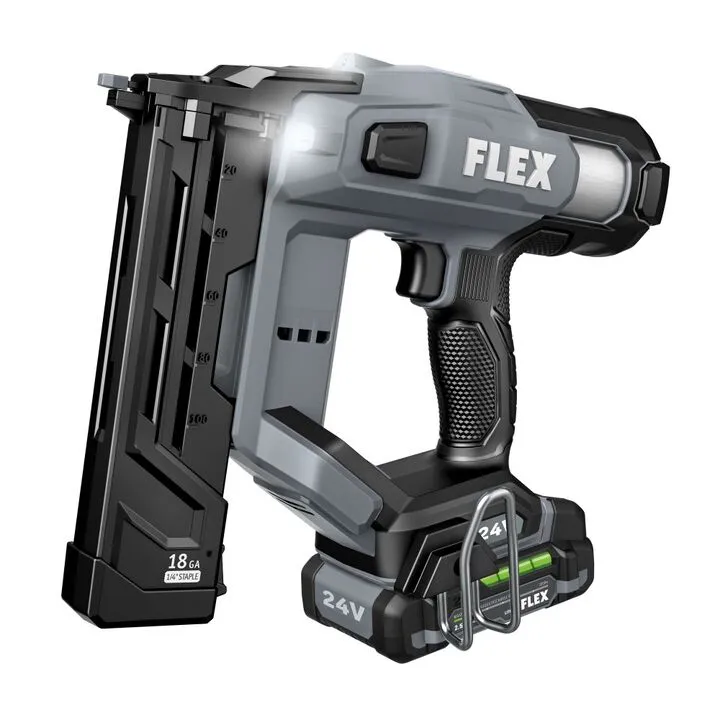 FLEX 24V Cordless 18 Gauge 1/4 Inch Narrow Crown Stapler Kit 2