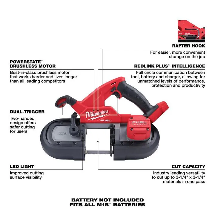 Milwaukee M18 FUEL Compact Dual-Trigger Band Saw (Bare Tool) 1