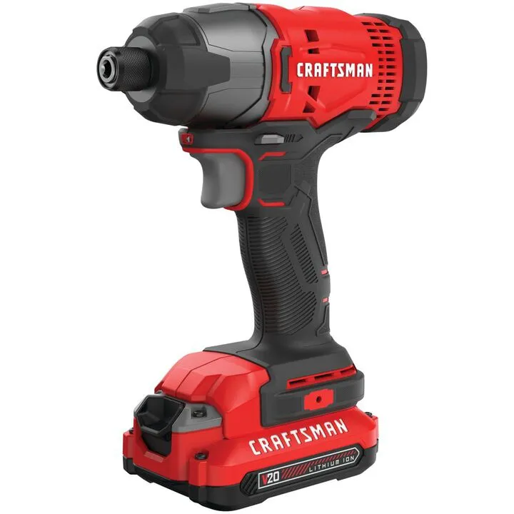 CRAFTSMAN V20* Cordless 1/4 Inch Impact Driver - 2 Battery Professional Kit