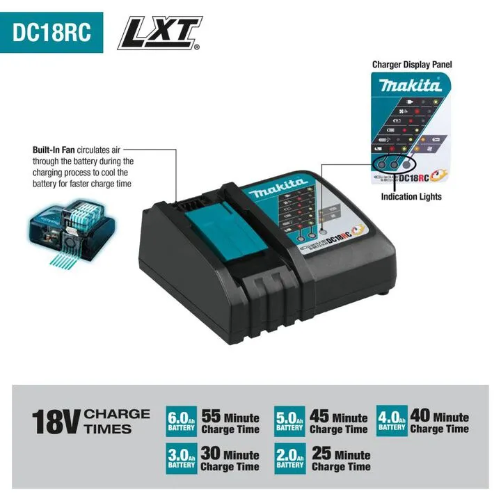 Makita 18V LXT Lithium-Ion Brushless 2-Piece Combo Kit (5.0Ah) 4