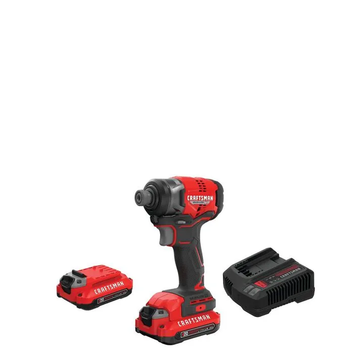 CRAFTSMAN V20 BRUSHLESS RP Cordless 1/4-Inch Impact Driver Kit with Dual Battery System 1
