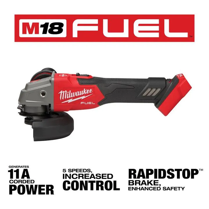 Milwaukee M18 FUEL 18V Brushless 5-Inch Angle Grinder with Rapid Stop Braking Technology (Tool Only) 1