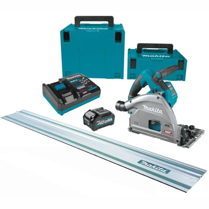 Makita 40V Max XGT 6-1/2 Inch Plunge Circular Saw Brushless Cordless Kit with 55-Inch Guide Rail