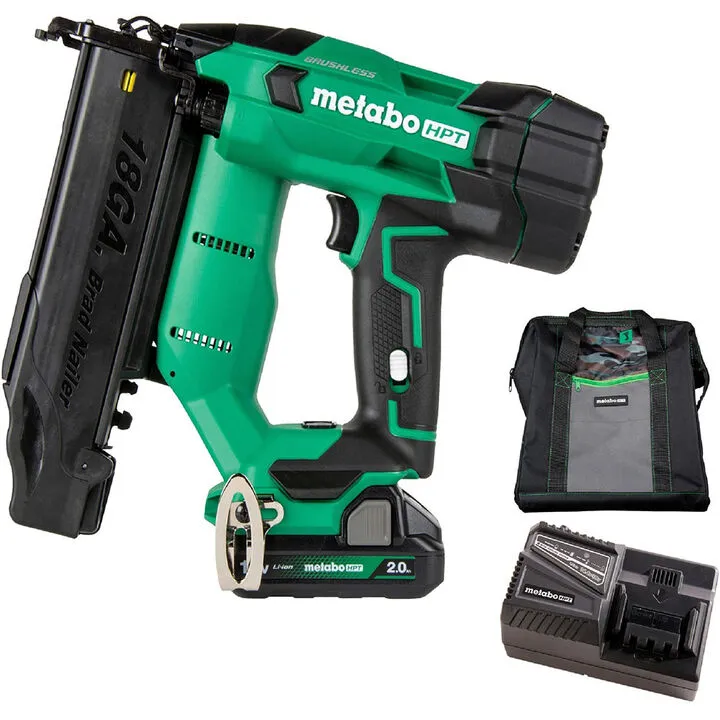 Metabo HPT 18V 18-Gauge Cordless Brad Nailer Kit (2Ah Battery Included)